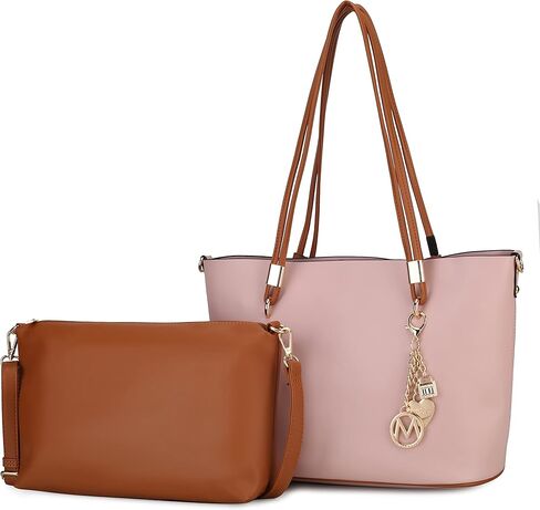 MKF Collection Tote Bag & Crossbody Set, Vegan Leather Top-Handle Shoulder bag Handbag Pouch Purse in Saudi Arabia