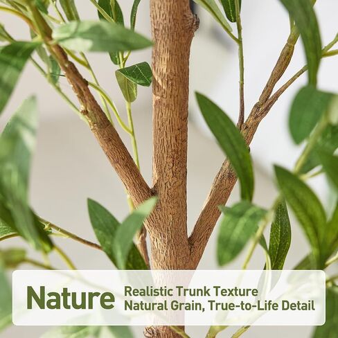 6FT Artificial Olive Tree Indoor – Real Wood Trunk Tall Faux Olive Tree, Large Fake Potted Plant for Home Decor Living Room& Office Decor,VN245 in Kuwait