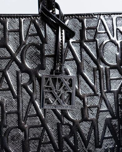 Armani Exchange womens Embossed Logo Zip Top Tote Bag in Saudi Arabia