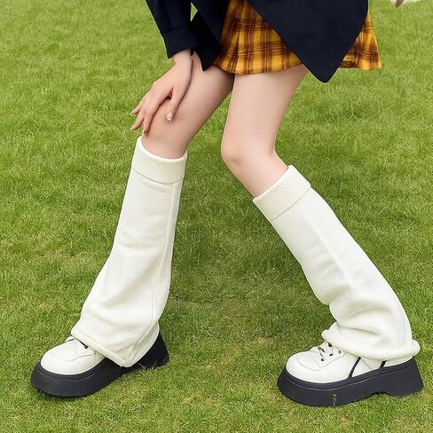 تدفئة الساق Y2K Harajuku متماسكة تدفئة الساق للنساء الفتيات تدفئة الساق لطيف لوليتا جيارو القوطي الملحقات in Kuwait