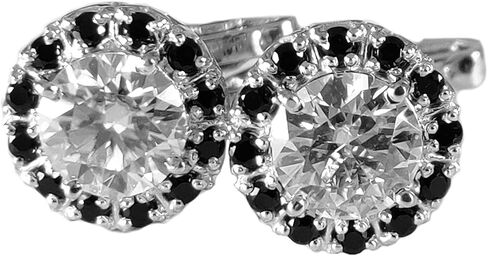 Silver Moissanite Cufflinks 5 Ct Moissanite Engagement Cufflinks 8 mm Round Moissanite Wedding Cufflinks For Groomsmen Fathers Day Gift in Kuwait