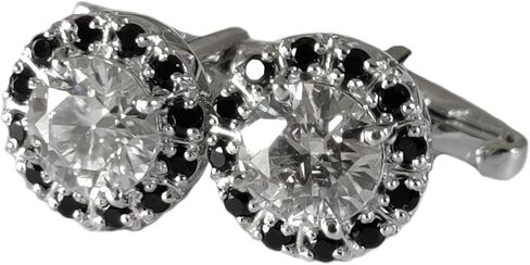 Silver Moissanite Cufflinks 5 Ct Moissanite Engagement Cufflinks 8 mm Round Moissanite Wedding Cufflinks For Groomsmen Fathers Day Gift in Kuwait