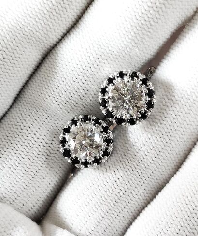 Silver Moissanite Cufflinks 5 Ct Moissanite Engagement Cufflinks 8 mm Round Moissanite Wedding Cufflinks For Groomsmen Fathers Day Gift in Kuwait