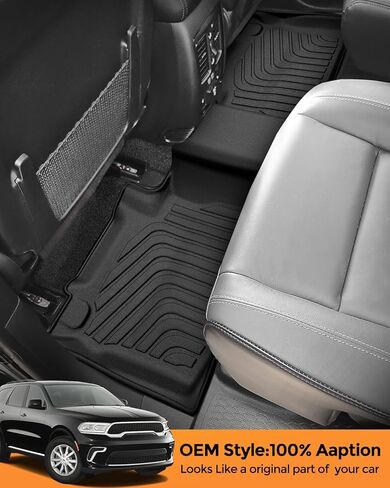 for Dodge Durango Floor Mats: 2016-2026 6-Seater Car Accessories, All-Weather TPE Rubber Backrest mats & Cargo Liner & Carpets Custom Fit for Durango 2025 2024 2023 2022 2021 2020 2019 2018 2017 in Saudi Arabia