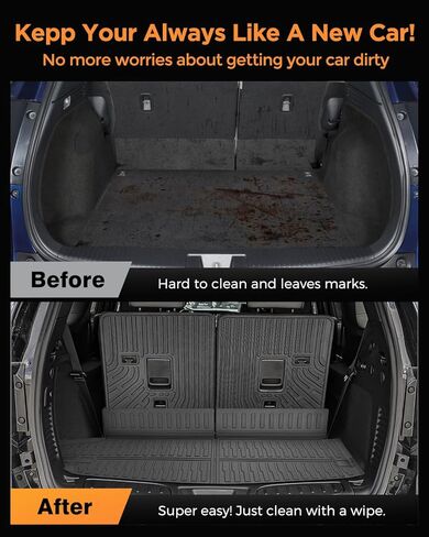 for Dodge Durango Floor Mats: 2016-2026 6-Seater Car Accessories, All-Weather TPE Rubber Backrest mats & Cargo Liner & Carpets Custom Fit for Durango 2025 2024 2023 2022 2021 2020 2019 2018 2017 in Saudi Arabia