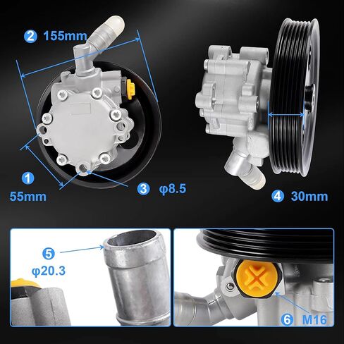 Power Steering Pump with Pulley – Compatible with 2007–2011 Jeep Wrangler 3.8L V6 Only – Replaces 20-1001 – Power Assist Pump Assembly in Saudi Arabia