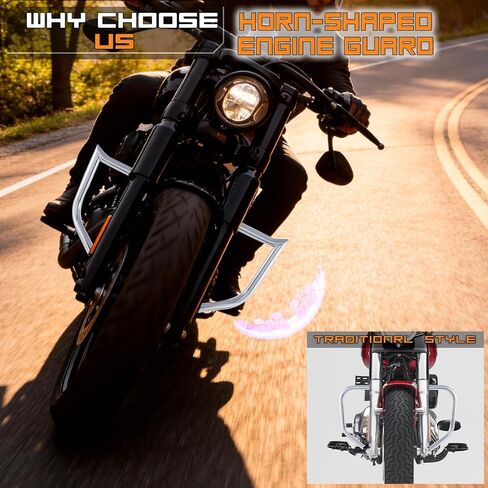 Engine Guard Crash Bar Highway Bar for Harley Davidson Dyna Fat Bob Low Rider Street Bob Wide Glide Switchback Super Glide Custom 06-17 (Chrome) in Saudi Arabia