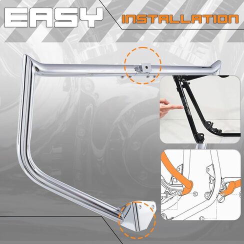 Engine Guard Crash Bar Highway Bar for Harley Davidson Dyna Fat Bob Low Rider Street Bob Wide Glide Switchback Super Glide Custom 06-17 (Chrome) in Saudi Arabia