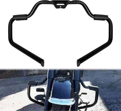 Engine Guard Motorcycle Front Crash Bar Highway Bar Compatible with Harley Fat Boy Street Bob Heritage Classic Low Rider Sport Glide Deluxe Slim 2018-2024 Vivid Black in Kuwait