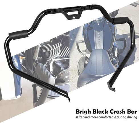Engine Guard Motorcycle Front Crash Bar Highway Bar Compatible with Harley Fat Boy Street Bob Heritage Classic Low Rider Sport Glide Deluxe Slim 2018-2024 Vivid Black in Kuwait