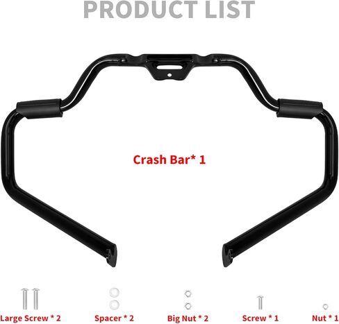 Engine Guard Motorcycle Front Crash Bar Highway Bar Compatible with Harley Fat Boy Street Bob Heritage Classic Low Rider Sport Glide Deluxe Slim 2018-2024 Vivid Black in Kuwait