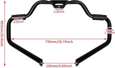 Engine Guard Motorcycle Front Crash Bar Highway Bar Compatible with Harley Fat Boy Street Bob Heritage Classic Low Rider Sport Glide Deluxe Slim 2018-2024 Vivid Black in Kuwait