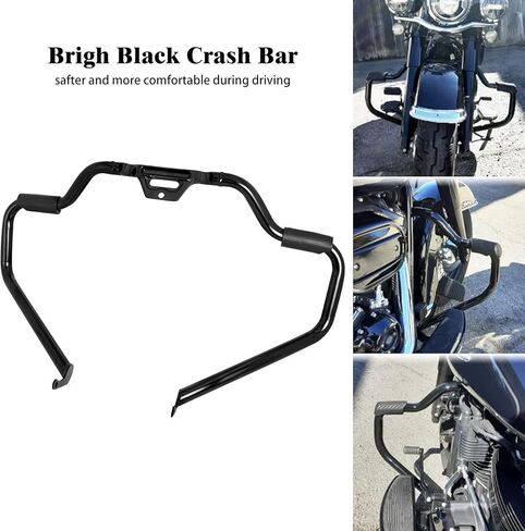 Engine Guard Motorcycle Front Crash Bar Highway Bar Compatible with Harley Fat Boy Street Bob Heritage Classic Low Rider Sport Glide Deluxe Slim 2018-2024 Vivid Black in Kuwait