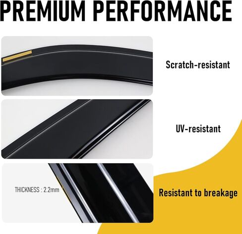 أقنعة نافذة داخل القناة، واقيات مطر مناسبة لـ 2010-2024 Toyota 4Runner، منحرف نافذة متين للغاية، واقيات مطر، أقنعة تهوية، ظلال الشمس، 4 قطع in Kuwait