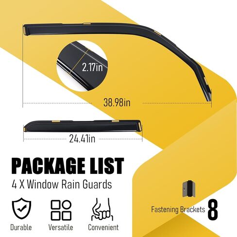 أقنعة نافذة داخل القناة، واقيات مطر مناسبة لـ 2010-2024 Toyota 4Runner، منحرف نافذة متين للغاية، واقيات مطر، أقنعة تهوية، ظلال الشمس، 4 قطع in Kuwait