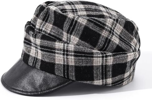Winter Plaid Beret Hats Newsboy Hats Military Short Brim Cadet Hats French Beanies Hat for Women in Saudi Arabia