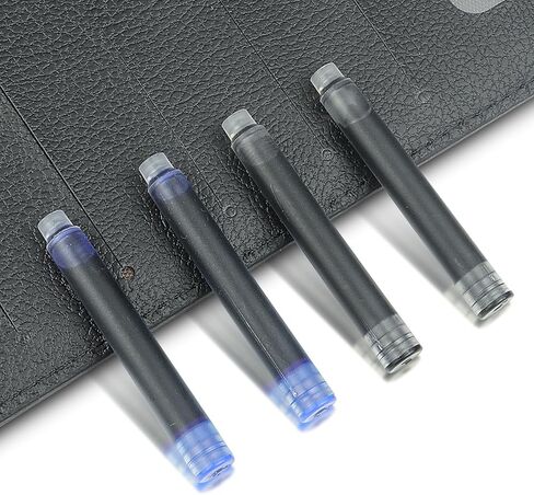 YUNCHUN 20PCS Fountain Pen Ink Refills, 2.6 mm Ink Cartridges Sets for Hongdian, Ink Pen Writing Supplies International Standard Ink Refills, Smooth Writing, Large Capacity and Easy Carry Black + Blue in Saudi Arabia