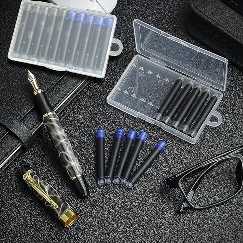 YUNCHUN 20PCS Fountain Pen Ink Refills, 2.6 mm Ink Cartridges Sets for Hongdian, Ink Pen Writing Supplies International Standard Ink Refills, Smooth Writing, Large Capacity and Easy Carry Black + Blue in Saudi Arabia