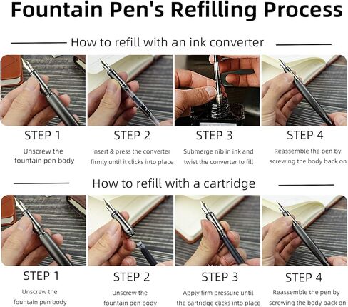 YUNCHUN 20PCS Fountain Pen Ink Refills, 2.6 mm Ink Cartridges Sets for Hongdian, Ink Pen Writing Supplies International Standard Ink Refills, Smooth Writing, Large Capacity and Easy Carry Black + Blue in Saudi Arabia
