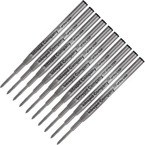 10 عبوات قلم حبر جاف أصلي مقدام لأقلام Montblanc Twist Style، ذات نقطة متوسطة، معبأة بكميات كبيرة (أسود) in Kuwait