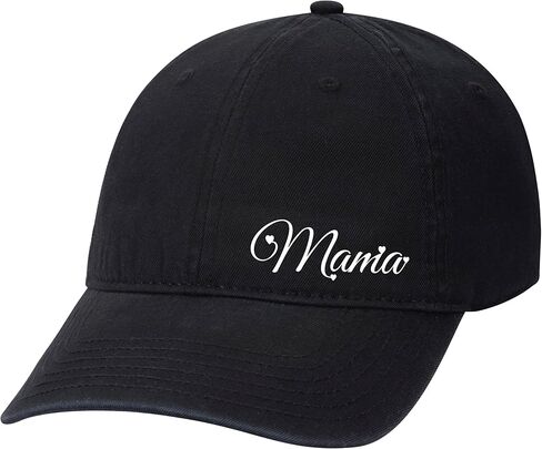 Womens Cute Heart Names in Cursive Mother's Day Embroidered Black Otto Baseball Cap in Saudi Arabia