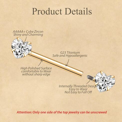 FUNLMO Nipple Piercing Jewelry G23 Titanium Nipple Rings Nipple Jewelry Tongue Ring Internally Threaded Nipple Bar Bridge Piercing Jewelry in Saudi Arabia