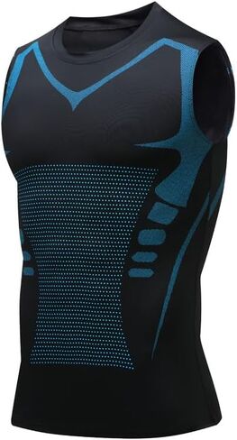 Mens Sleeveless Compression Shirt Athletic Stretch Quick Dry for Running Training Gym Workouts in Saudi Arabia