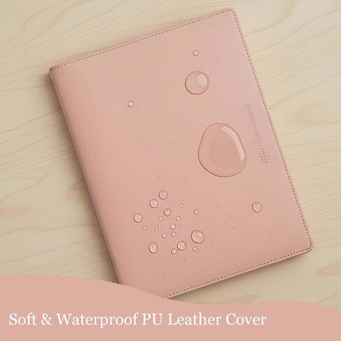 A5 PU Leather Binder Cover, 6 Ring Loose Leaf Notebook with 60 Sheets Blank Dowling Paper, Refillable Round Ring A5 Binder for School Supplies, Meeting Records, Budget Notebook Folder(Pink) in Kuwait
