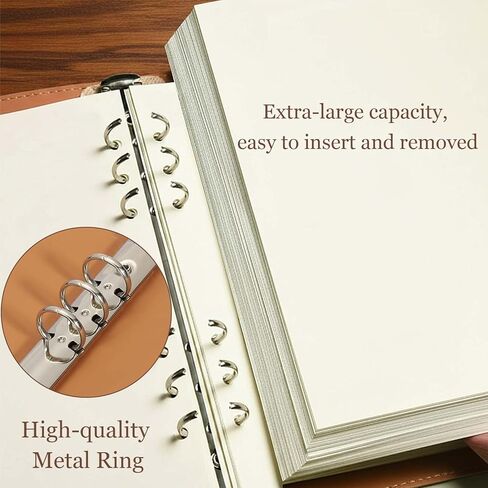 A5 PU Leather Binder Cover, 6 Ring Loose Leaf Notebook with 60 Sheets Blank Dowling Paper, Refillable Round Ring A5 Binder for School Supplies, Meeting Records, Budget Notebook Folder(Pink) in Kuwait