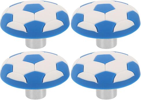 Luxshiny 4pcs Cartoon Soccer Silicone Drawer Knobs Small Soft Pull Handles for Wardrobe Cabinet Doors, Novelty Decorative Door Pulls for ’s Room Furniture in Kuwait
