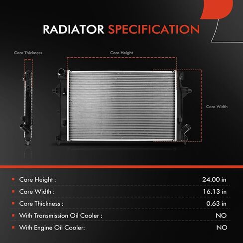 A-Premium Engine Coolant Radiator Assembly Compatible with Hyundai Elantra 2016-2020, Elantra GT 2018-2020, 2.0L, Manual Transmission, Replace# 25310-F2000 in Saudi Arabia