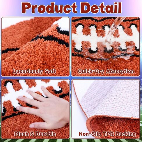 Thanksgiving Fall Bathroom Rugs, 27.5''x 27.5''Maple Leaf Bath Mat Non-Slip Fall Bath Mat Machine Washable Autumn Bathtub Rug Decor for Front Door, Bedroom, Living Home in Kuwait