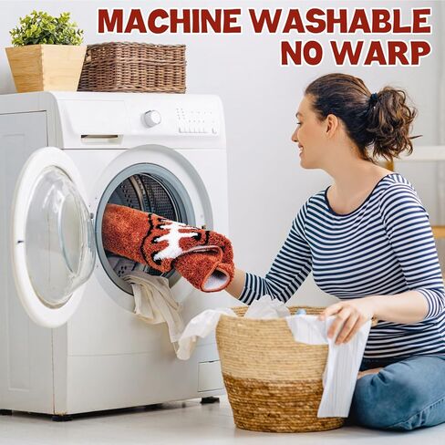 Thanksgiving Fall Bathroom Rugs, 27.5''x 27.5''Maple Leaf Bath Mat Non-Slip Fall Bath Mat Machine Washable Autumn Bathtub Rug Decor for Front Door, Bedroom, Living Home in Kuwait