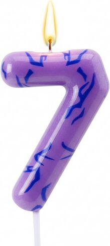 Lounsweer Number 6 Kpop Party Birthday Candles 2.4 ×1.6" Purple Number Birthday Candles with Themed Tattoo Cake Topper Candle for Kpop Theme Party Anniversary Cake Decoration Supplies Favors in Saudi Arabia