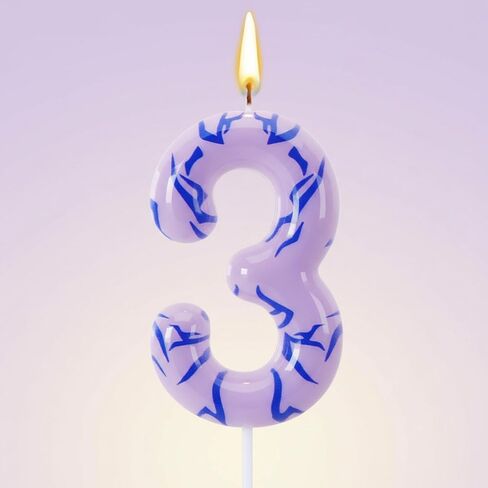 Lounsweer Number 6 Kpop Party Birthday Candles 2.4 ×1.6" Purple Number Birthday Candles with Themed Tattoo Cake Topper Candle for Kpop Theme Party Anniversary Cake Decoration Supplies Favors in Saudi Arabia