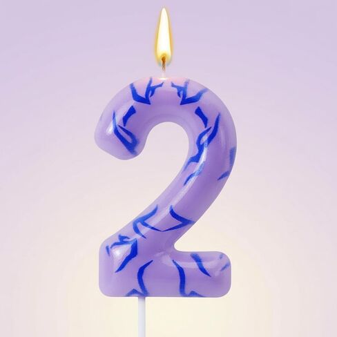 Lounsweer Number 6 Kpop Party Birthday Candles 2.4 ×1.6" Purple Number Birthday Candles with Themed Tattoo Cake Topper Candle for Kpop Theme Party Anniversary Cake Decoration Supplies Favors in Saudi Arabia