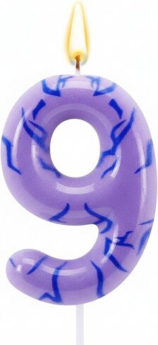 Lounsweer Number 6 Kpop Party Birthday Candles 2.4 ×1.6" Purple Number Birthday Candles with Themed Tattoo Cake Topper Candle for Kpop Theme Party Anniversary Cake Decoration Supplies Favors in Saudi Arabia