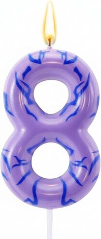 Lounsweer Number 6 Kpop Party Birthday Candles 2.4 ×1.6" Purple Number Birthday Candles with Themed Tattoo Cake Topper Candle for Kpop Theme Party Anniversary Cake Decoration Supplies Favors in Saudi Arabia