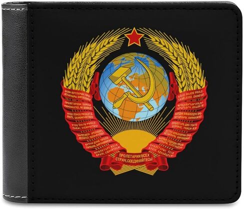 محفظة رجالية بشعار اتحاد الجمهوريات الاشتراكية السوفياتية ثنائية الطي مع محفظة رفيعة بحجب تحديد الهوية بموجات الراديو مع فتحات للبطاقات هدية للنساء in Kuwait