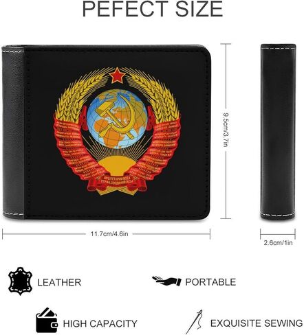 محفظة رجالية بشعار اتحاد الجمهوريات الاشتراكية السوفياتية ثنائية الطي مع محفظة رفيعة بحجب تحديد الهوية بموجات الراديو مع فتحات للبطاقات هدية للنساء in Kuwait