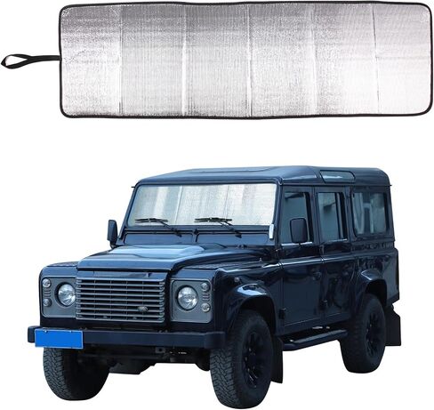 Windshield Sun Shade for Land Rover Defender 90 110 130 Accessories Car Silver Thicken 5-Layer UV Reflector Auto Front Window Sunshade Visor Shield Cover and Keep Your Vehicle Cool (2004-18 1PCS) in Saudi Arabia