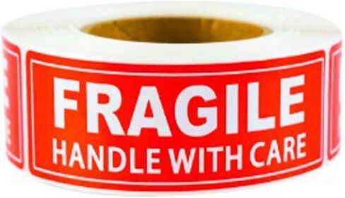 300 قطعة من الملصقات الهشة لنقل الشحن، مقبض زجاجي صغير مقاس 1 × 3 بوصة مع ملصقات هشة للعناية بالملصقات القوية والتحذير والتعبئة، ملصق بريدي (أحمر هش) in Kuwait