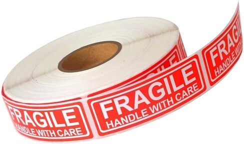 300 قطعة من الملصقات الهشة لنقل الشحن، مقبض زجاجي صغير مقاس 1 × 3 بوصة مع ملصقات هشة للعناية بالملصقات القوية والتحذير والتعبئة، ملصق بريدي (أحمر هش) in Kuwait