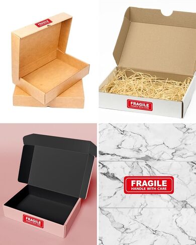 300 قطعة من الملصقات الهشة لنقل الشحن، مقبض زجاجي صغير مقاس 1 × 3 بوصة مع ملصقات هشة للعناية بالملصقات القوية والتحذير والتعبئة، ملصق بريدي (أحمر هش) in Kuwait