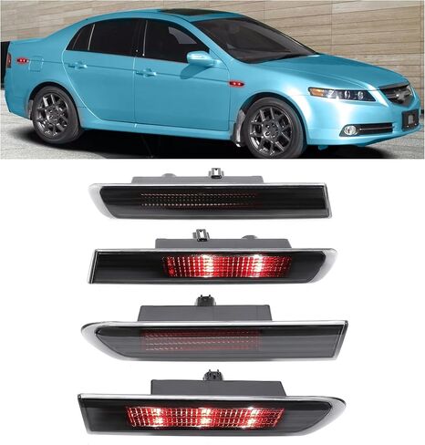 HECASA 4pcs Side Marker Light Compatible with 2004-2008 Honda Acura TL Base Model Replacement for 33850SEPA01 33800SEPA01 33655SEPA01 33650SEPA01 Bumper Signal Lamps Smoke Lens Black Housing Red LED in Saudi Arabia