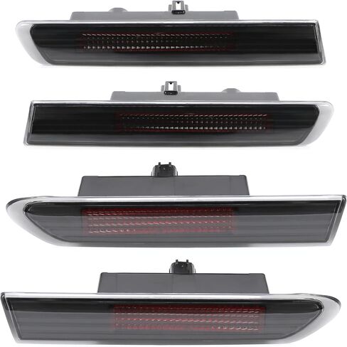 HECASA 4pcs Side Marker Light Compatible with 2004-2008 Honda Acura TL Base Model Replacement for 33850SEPA01 33800SEPA01 33655SEPA01 33650SEPA01 Bumper Signal Lamps Smoke Lens Black Housing Red LED in Saudi Arabia