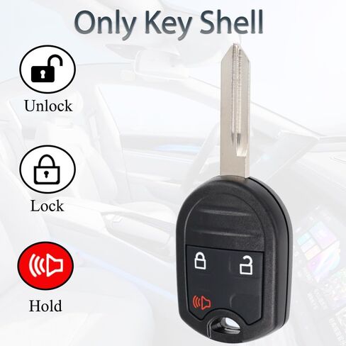 استبدال حافظة Key Fob Shell لسيارة Ford F150 F250 F350 Edge Explorer Expedition Escape Flex Ranger 2008 2009 2010 2011 2012 2013 2014 دخول بدون مفتاح CWTWB1U793 3 أزرار مع سلسلة مفاتيح in Saudi Arabia