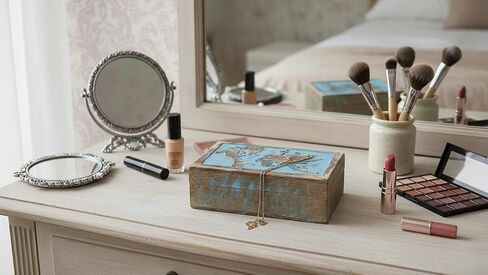 Great Birthday Gift Ideas Handmade Decorative World Map Wooden Jewelry Box Treasure Box Jewelry Organizer Keepsake Box Treasure Chest Trinket Holder Lock Box Watch Box (Natural Finish) in Kuwait