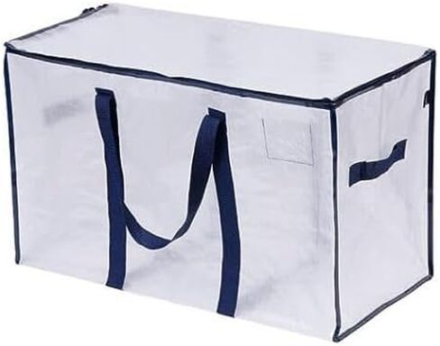 1pack Large Transparent Clothes Storage Bags with Lids & Zips - Heavy Duty Packing Bags for Moving, Clothes & Bedding Storage in Saudi Arabia