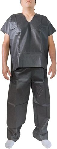 20 Pcs Disposable Scrub Set – 10 Pants + 10 Shirts | Medical Uniform | For Hospital, Clinic & Lab | Unisex One-Size, Adult in Saudi Arabia